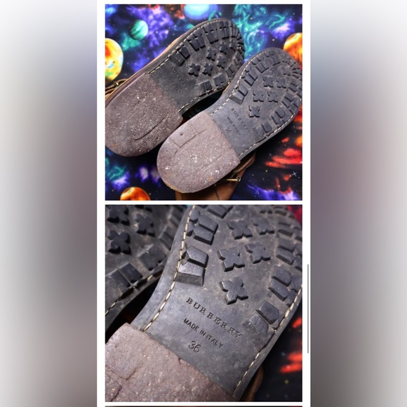 BURBERRY Grantville Moto Rugged British Tan Leather Buckle Booties - Picture 2 of 4